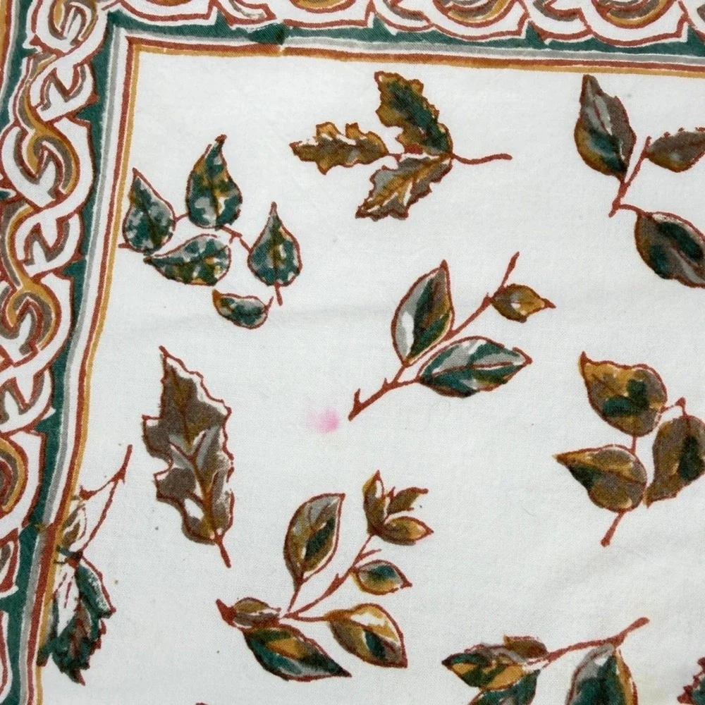 Pomegranate Cloth Napkins Set of 4 Leaf Foliage Print Fall Table Decor Cotton